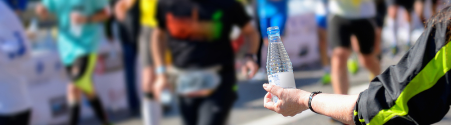 COOLNECKWEAR IS USED AS A SAFETY COOLING PRODUCT AT MARATHONS AND RUNNING EVENTS